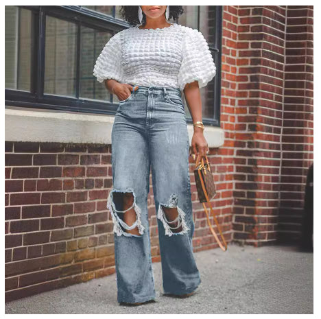 Washed Denim Jeans