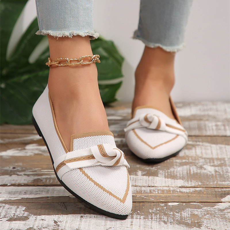 Toe Bow Flat Shoes
