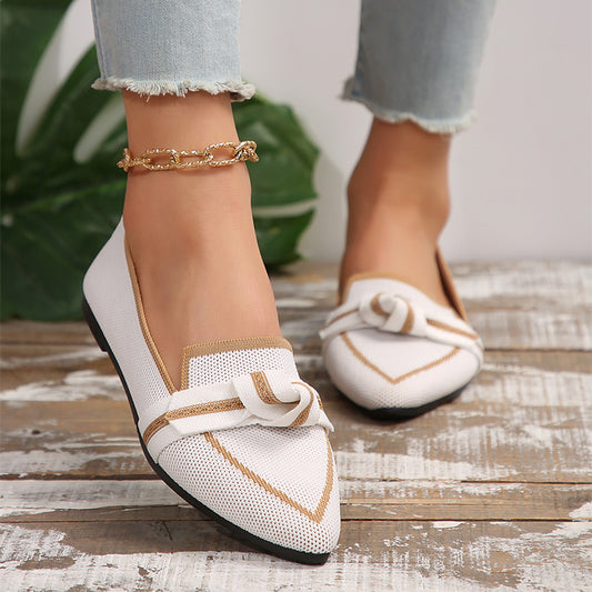 Toe Bow Flat Shoes