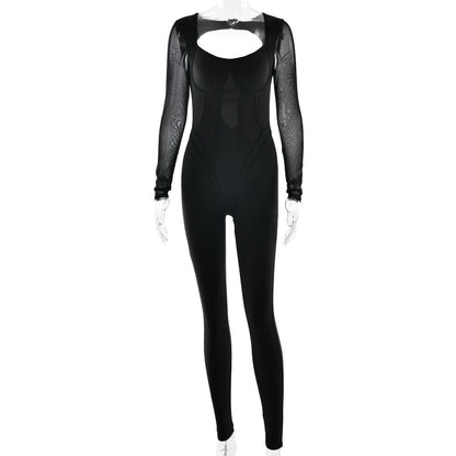 Tight-Fitting Long-Sleeve Jumpsuit