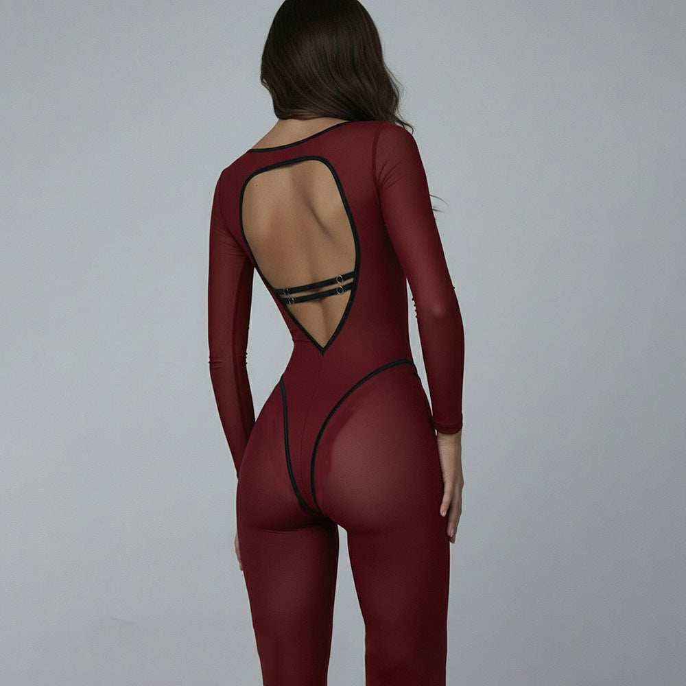 Tight-Fitting Long-Sleeve Jumpsuit