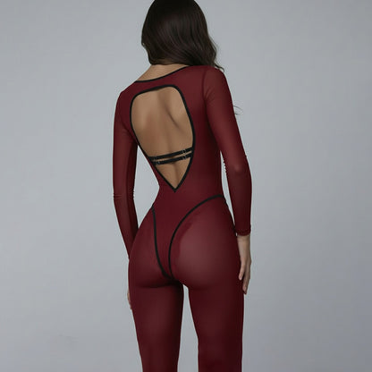 Tight-Fitting Long-Sleeve Jumpsuit