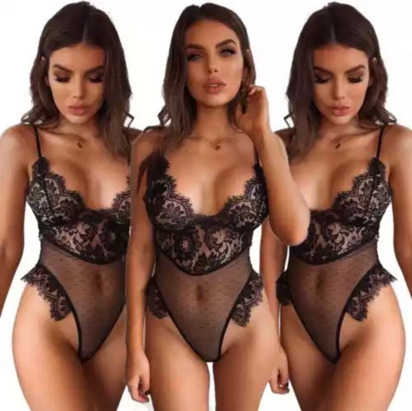 Lace  Mesh  Bodysuit