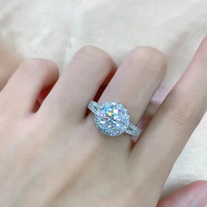 Sterling Silver Moissanite  Ring