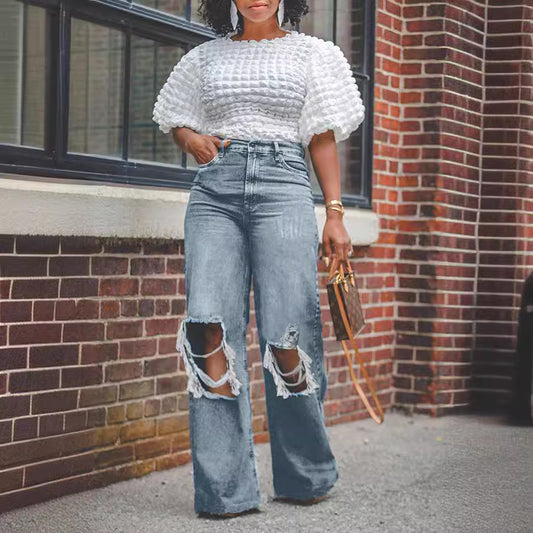 Washed Denim Jeans