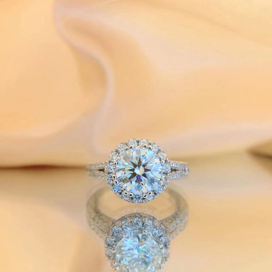 Sterling Silver Moissanite  Ring