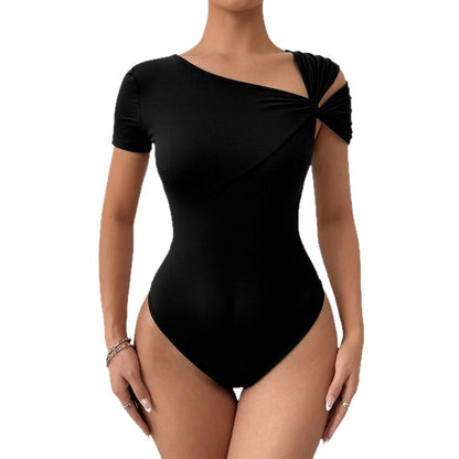 One-shoulder Twistedd esign Short