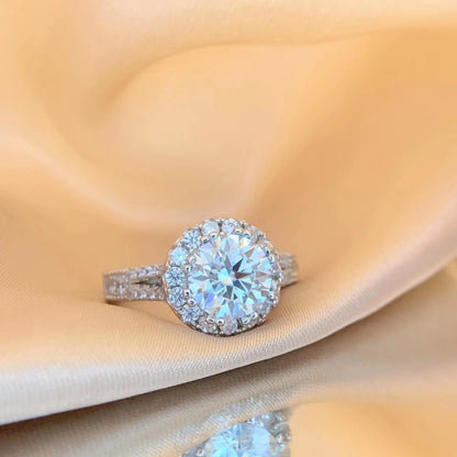 Sterling Silver Moissanite  Ring