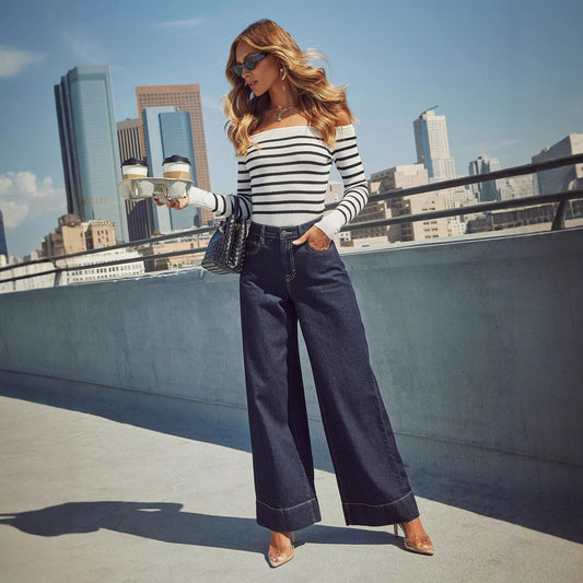 High Waist Long Wide Leg Jeans