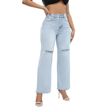 Elegant Ripped Wide-leg