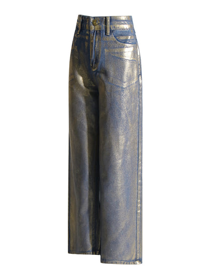 Design High Waist Straight Jeans